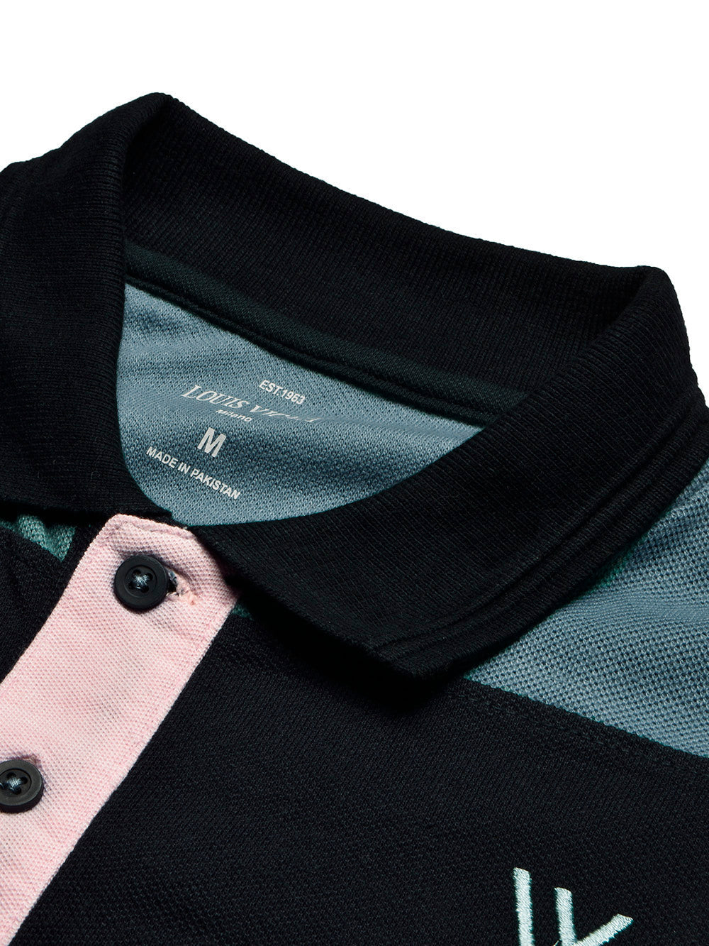 LV Summer Polo Shirt For Men-Pink with Navy & Bond Blue Panel-BE879/BR13117