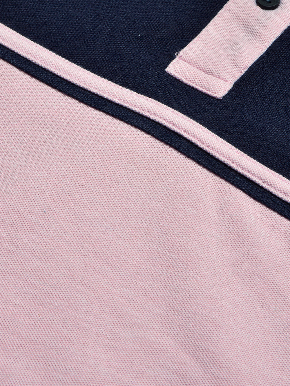 LV Summer Polo Shirt For Men-Pink with Navy & Bond Blue Panel-BE879/BR13117