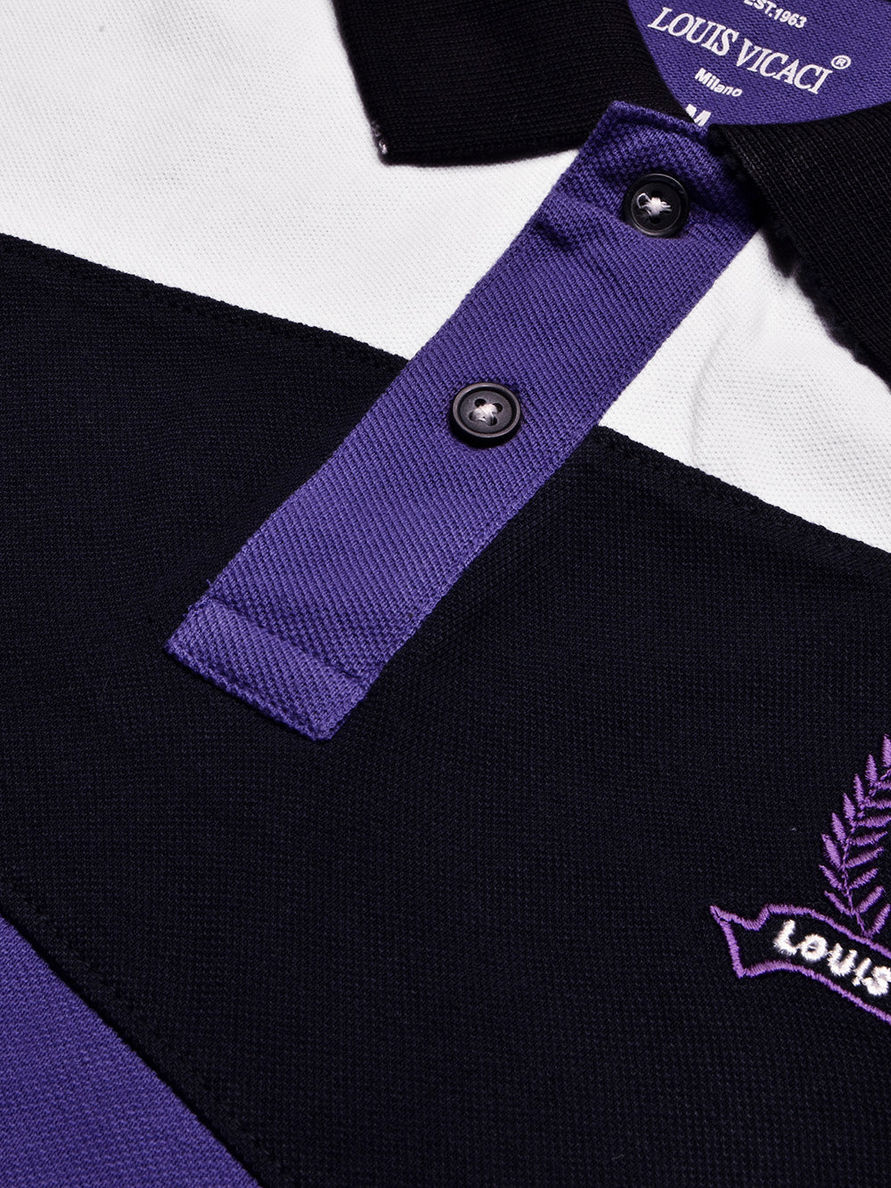 LV Summer Polo Shirt For Men-Purple Blue with White & Navy Panel-BE839/BR13079