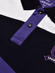 LV Summer Polo Shirt For Men-Purple Blue with White & Navy Panel-BE839/BR13079