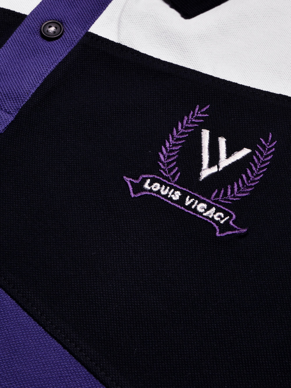 LV Summer Polo Shirt For Men-Purple Blue with White & Navy Panel-BE839/BR13079