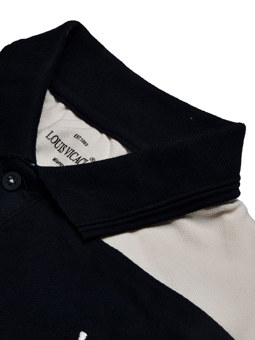 LV Summer Polo Shirt For Men-Sky with Navy & Off White Panel-BE875/BR13113