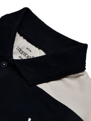 LV Summer Polo Shirt For Men-Sky with Navy & Off White Panel-BE875/BR13113