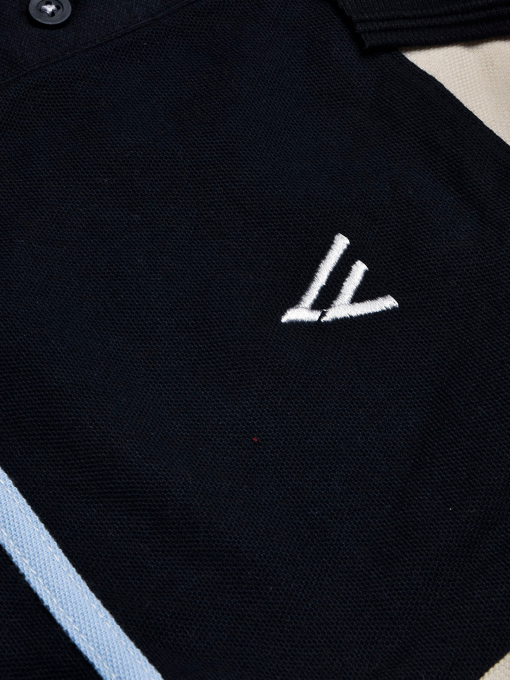 LV Summer Polo Shirt For Men-Sky with Navy & Off White Panel-BE875/BR13113