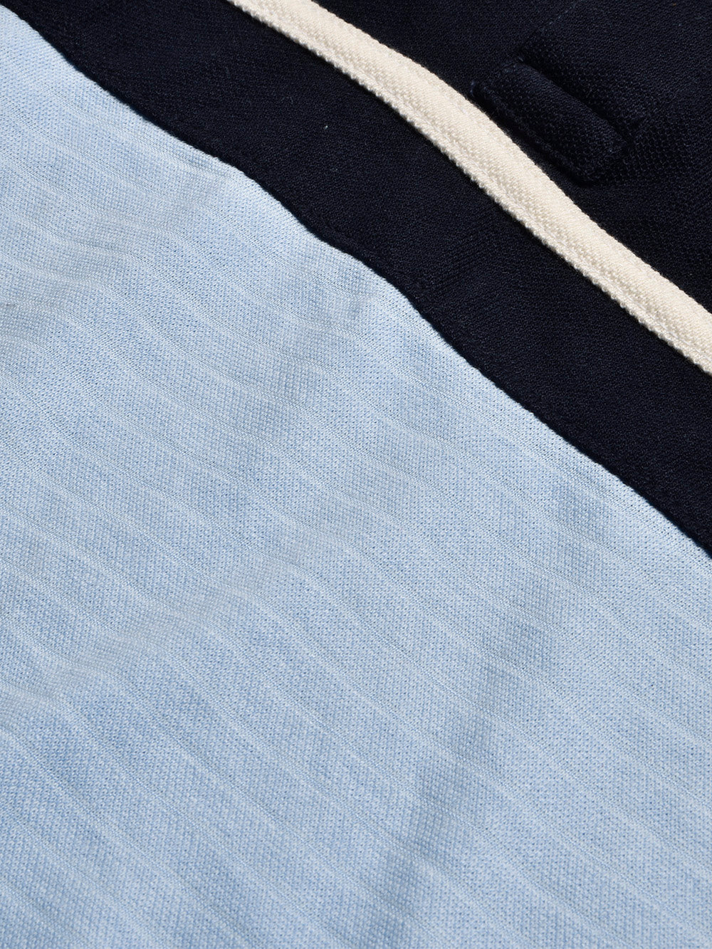 LV Summer Polo Shirt For Men-Sky with Navy & Off White Panel-BE880/BR13118