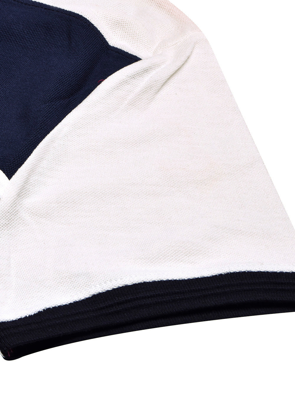 LV Summer Polo Shirt For Men-Sky with Off White & Navy Panel-BE878/BR13116