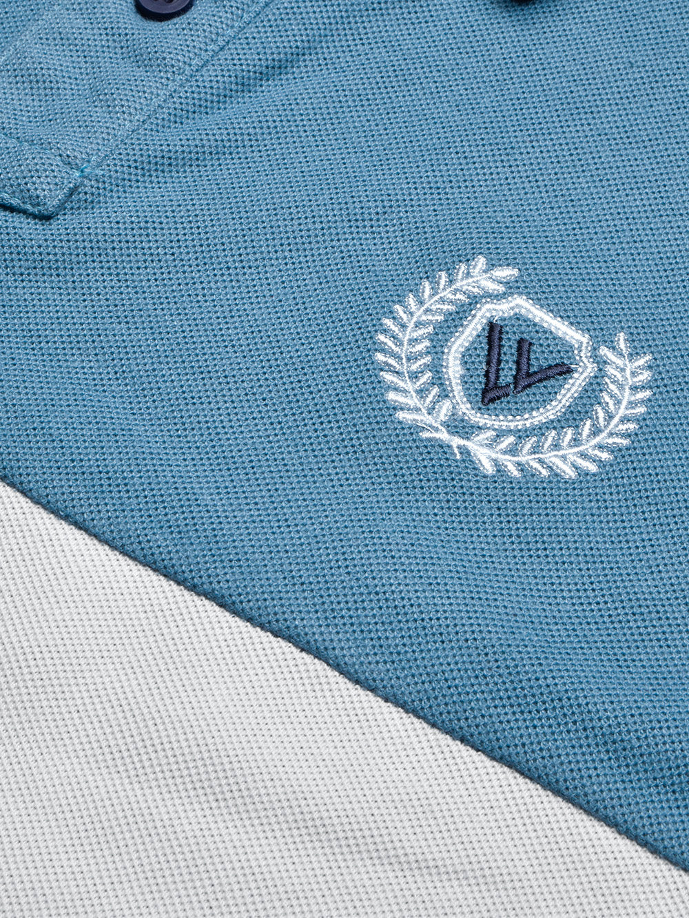 LV Summer Polo Shirt For Men-Slate Blue with White & Navy Panel-BE872/BR13111