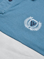 LV Summer Polo Shirt For Men-Slate Blue with White & Navy Panel-BE872/BR13111