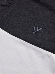 LV Summer Polo Shirt For Men-White with Charcoal-BE818/BR13058