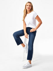 F&F Straight Fit Non Stretch Denim For Ladies-Dark Blue Faded-SP2567