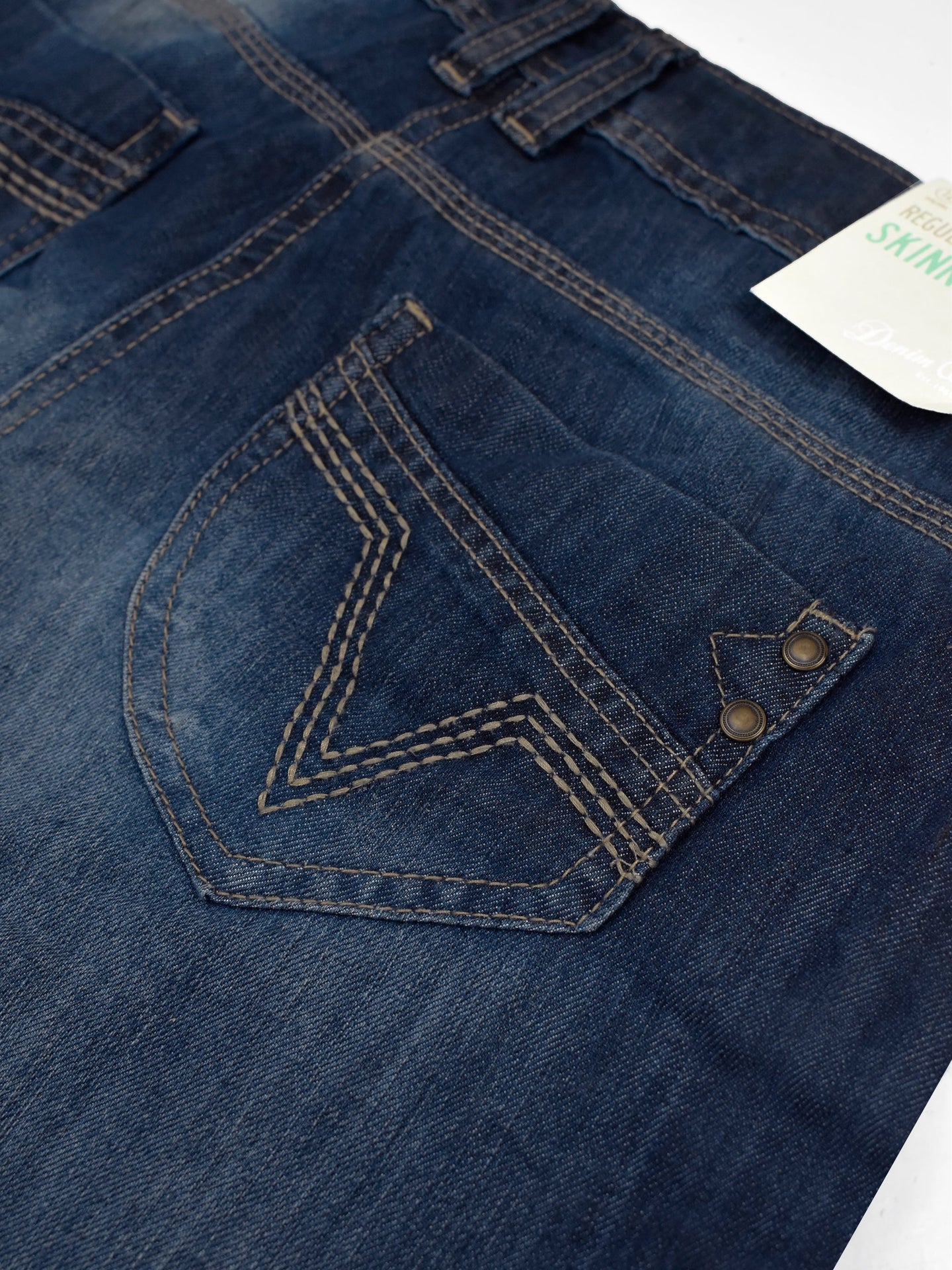 F&F Straight Fit Non Stretch Denim For Ladies-Dark Blue Faded-SP2567