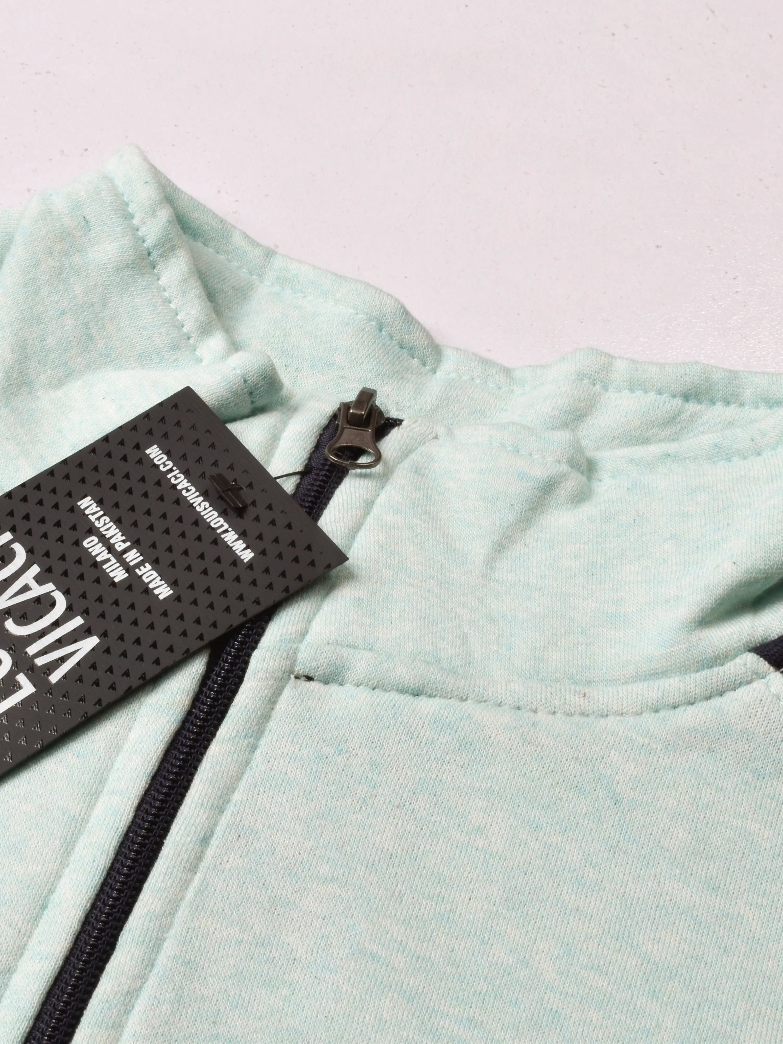 Louis Vicaci Fleece Zipper Tracksuit For Ladies Green Melange with Black Stripe-RT2121