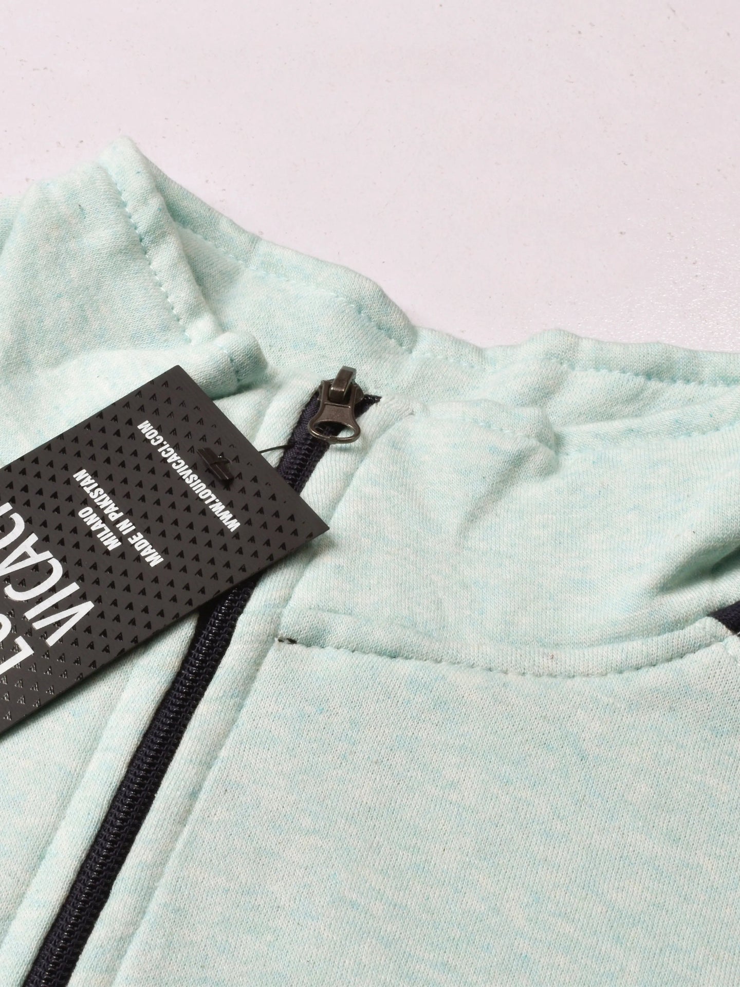 Louis Vicaci Fleece Zipper Tracksuit For Ladies Green Melange with Black Stripe-RT2121