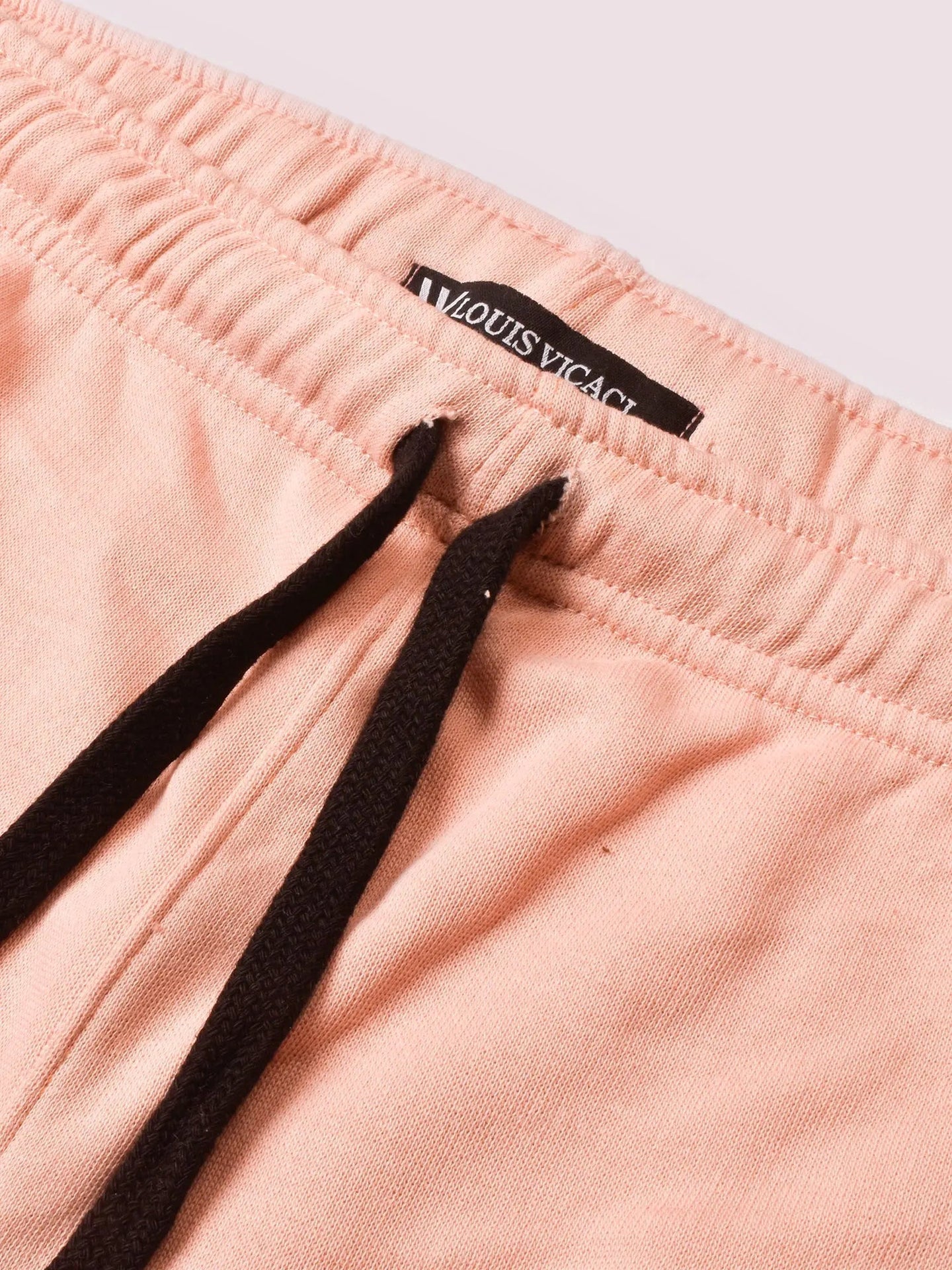 Louis Vicaci Fleece Zipper Tracksuit For Ladies Light Peach with Black Stripe-RT2119