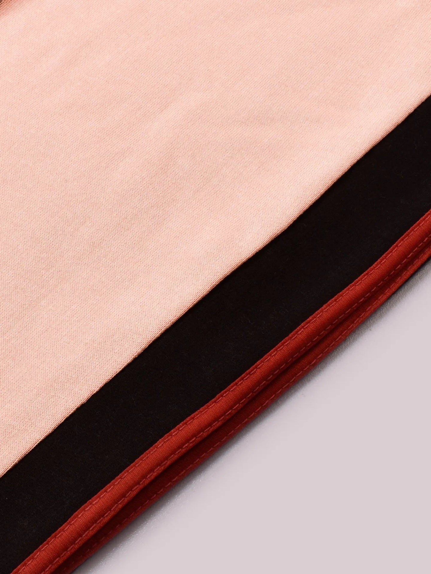 Louis Vicaci Fleece Zipper Tracksuit For Ladies Light Peach with Black Stripe-RT2119