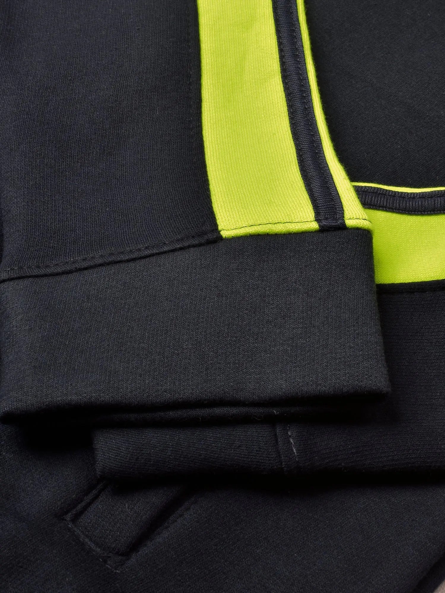Louis Vicaci Fleece Zipper Tracksuit For Ladies Navy with Lime Green Stripe-RT2120