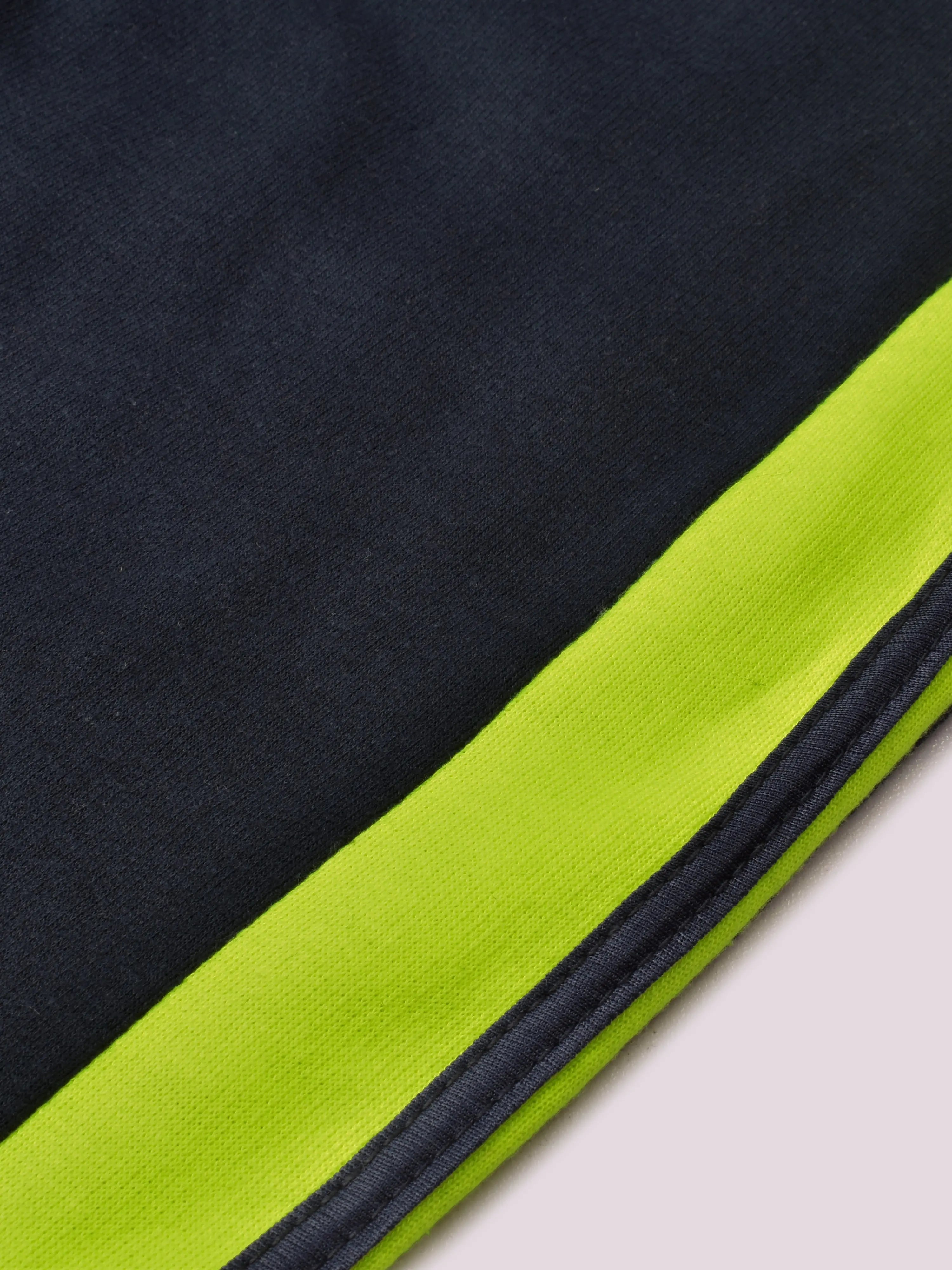 Louis Vicaci Fleece Zipper Tracksuit For Ladies Navy with Lime Green Stripe-RT2120