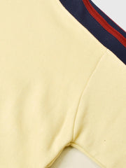 Louis Vicaci Fleece Zipper Tracksuit For Ladies Yellow with Navy-Stripe-SP292/RT2127