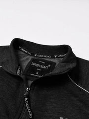 Louis Vicaci Fleece Zipper Tracksuit For Men Charcoal Melange-RT2124