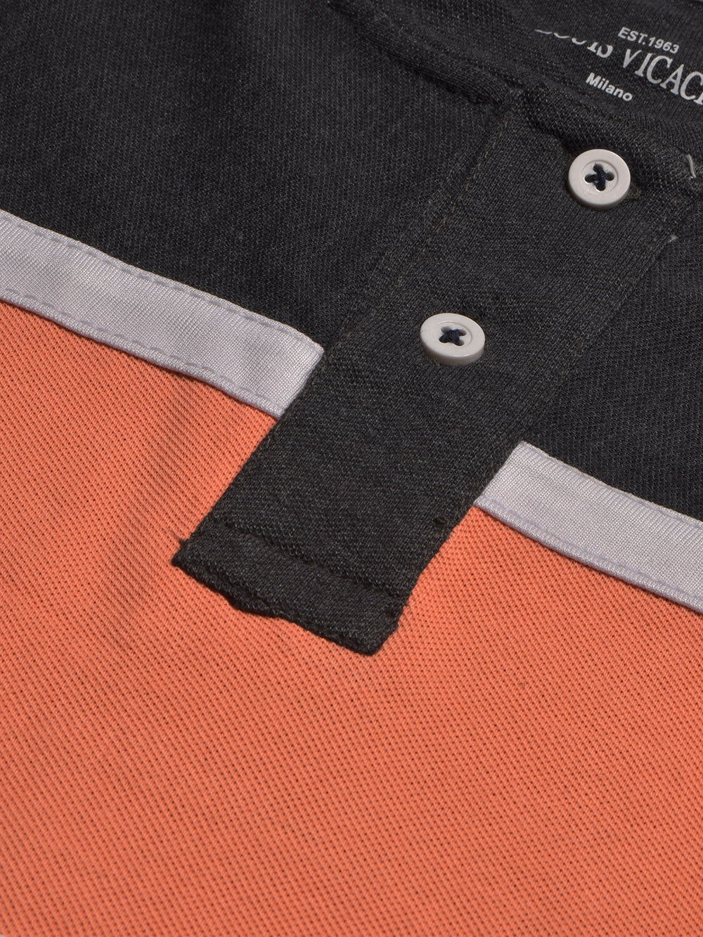 Louis Vicaci P.Q Long Sleeve Henley Shirt For Men-Charcoal Melange-BE953/BR13202