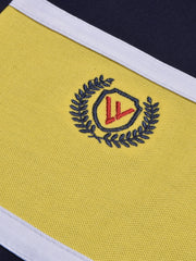 Louis Vicaci P.Q Long Sleeve Henley Shirt For Men-Mid Navy with Yellow-BE955/BR13203