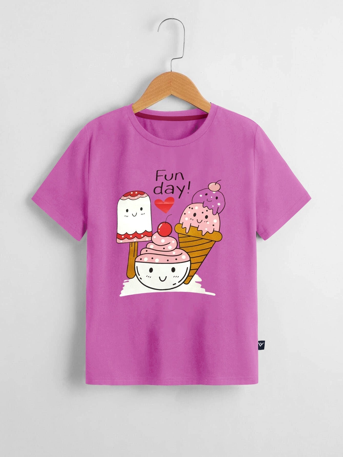 Louis Vicaci Single Jersey Tee Shirt For Kids-Magenta-BE841/BR13080