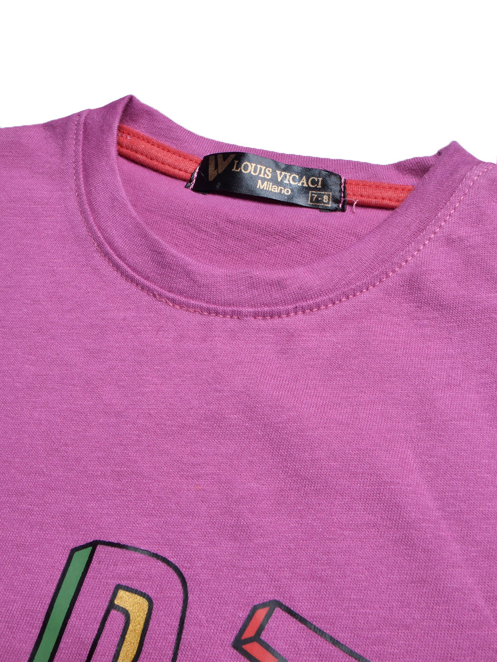 Louis Vicaci Single Jersey Tee Shirt For Kids-Magenta-BE843/BR13082