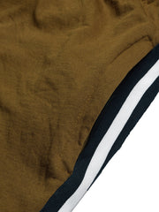 Louis Vicaci Slim Fit Active Wear Summer Trouser For Men-Dark Khaki with Black & White Stripes-BR13452