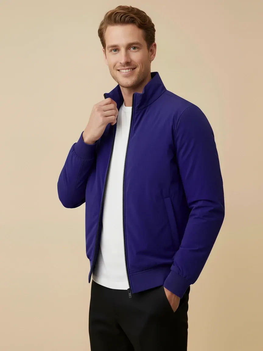 Payper Winter Zipper Mockneck Jacket For Men-Royal Blue-PH11