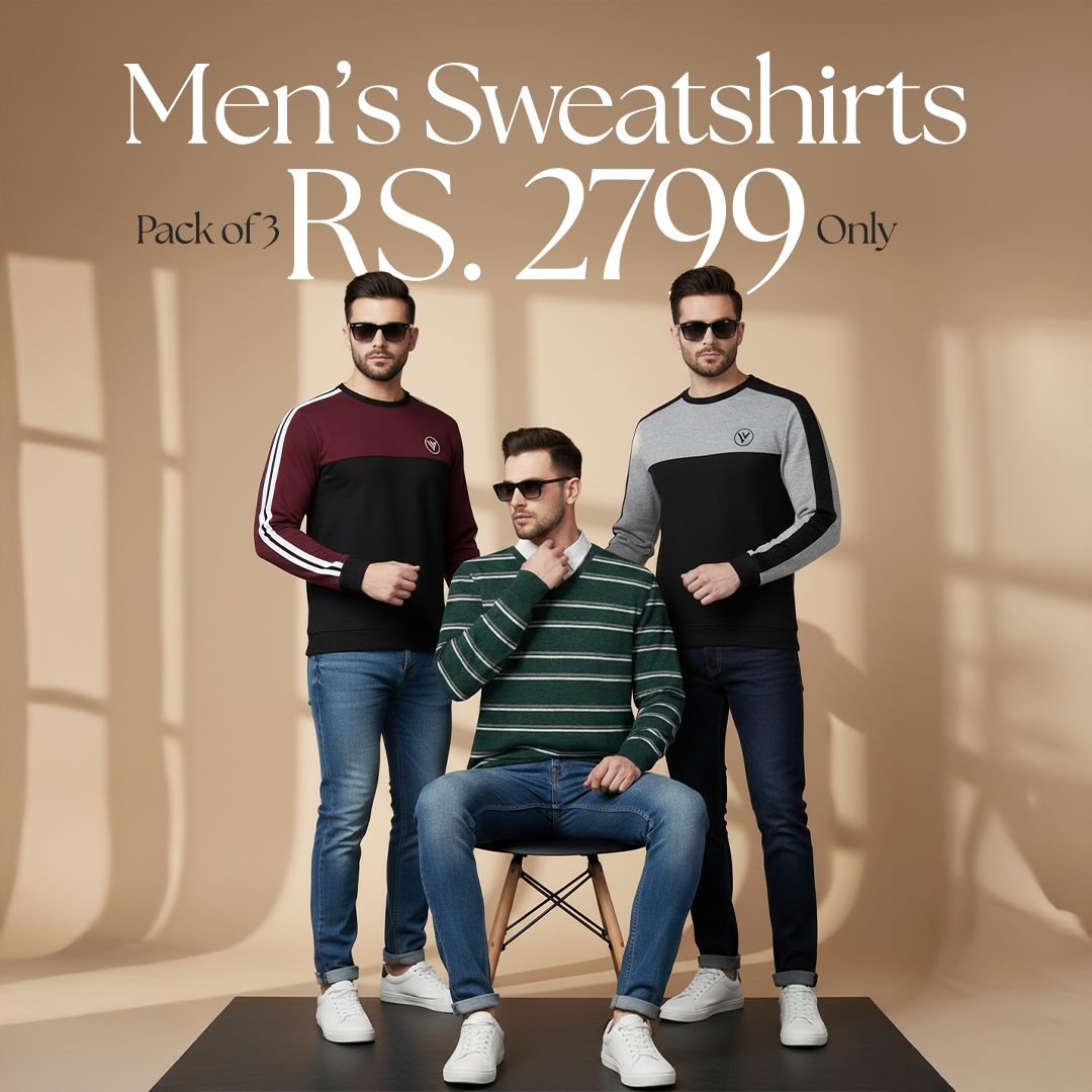 Pack of 3 Sweatshirts in Rs.2799 only!