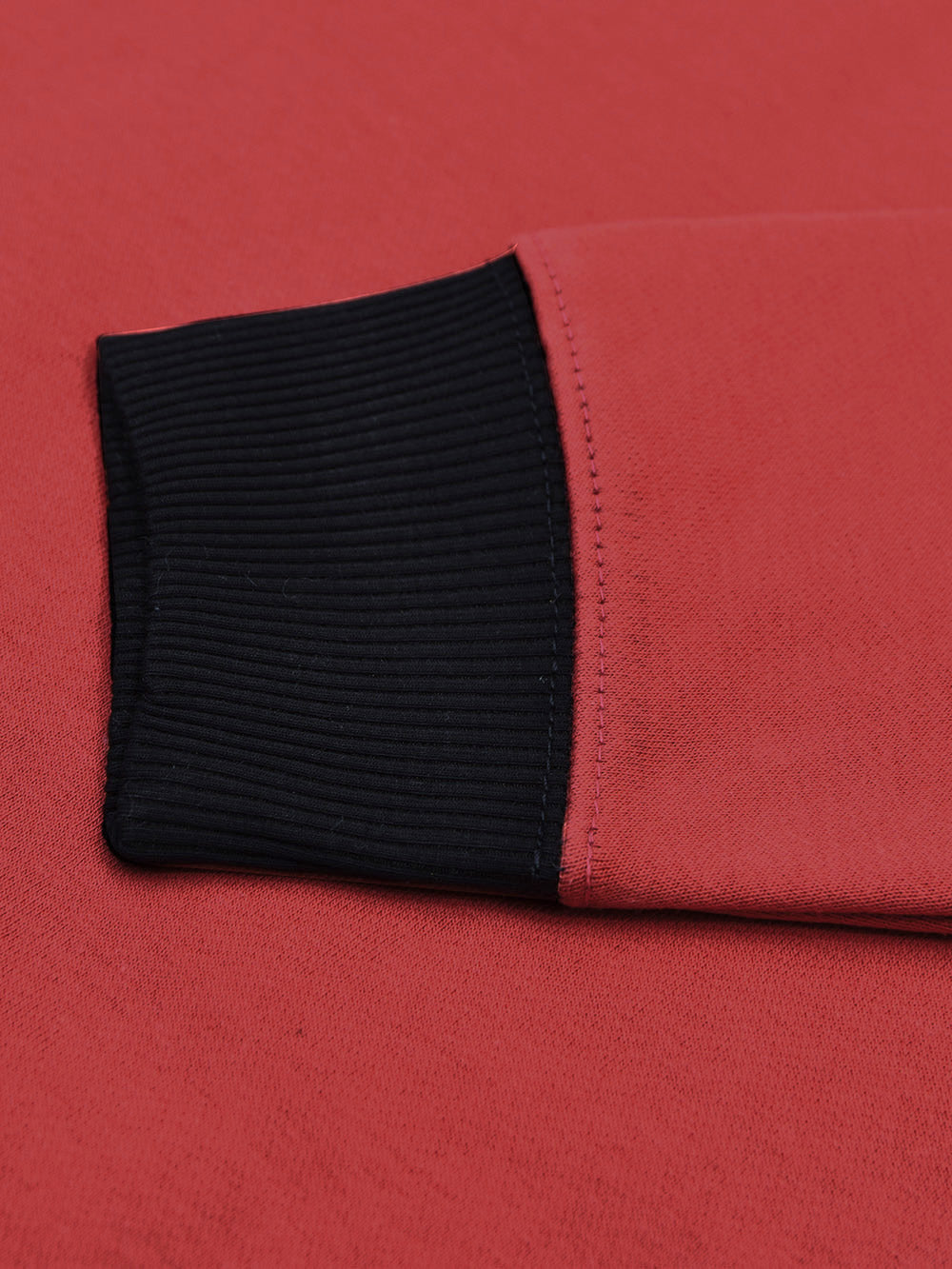 NK Fleece Funky Style Sweatshirt For Men-Coral Red with Black-BE2364