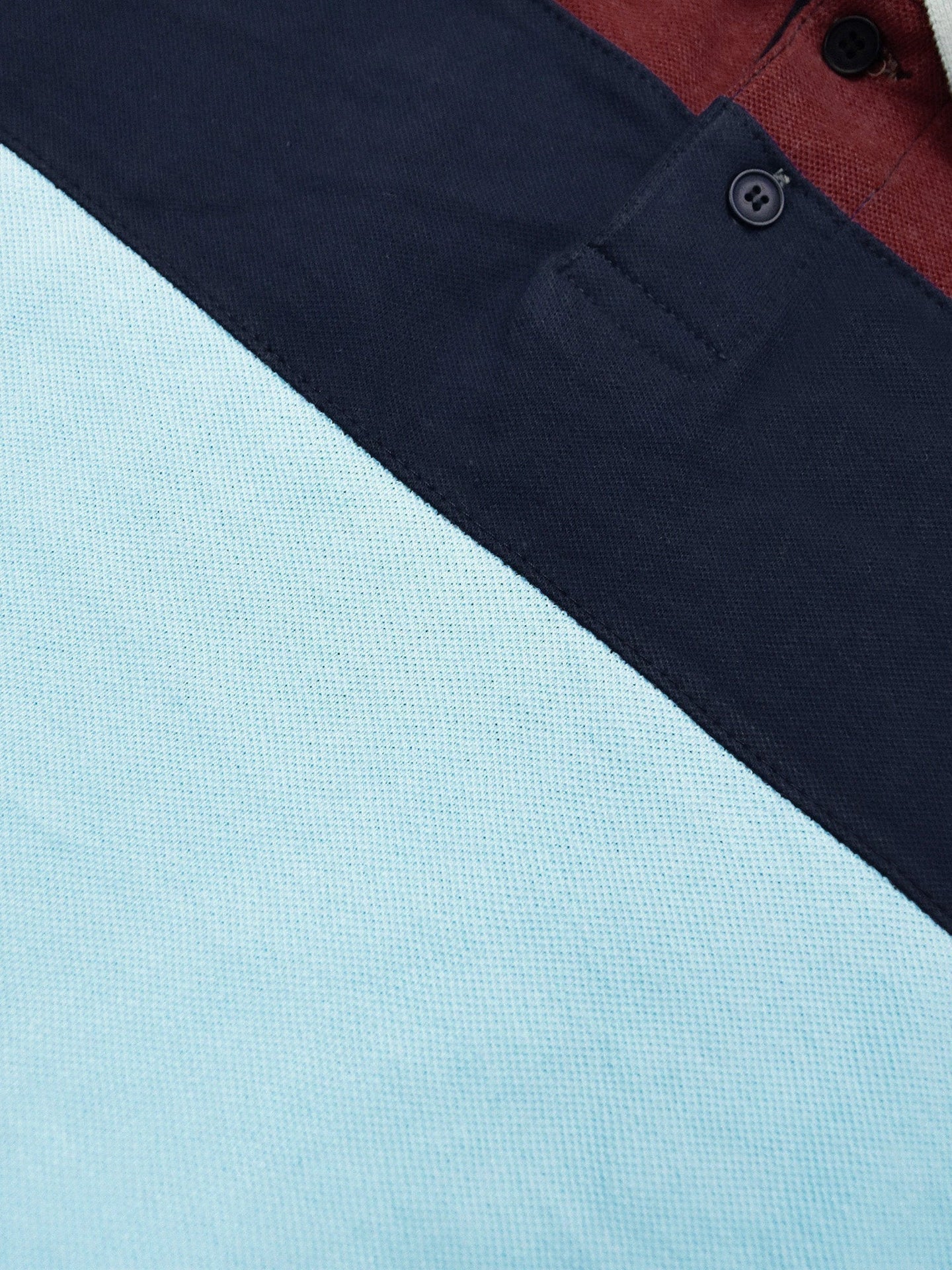 NXT Summer P.Q Polo Shirt For Kids-Sky with Navy & Brown-BE939/BR13186