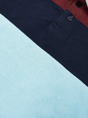 NXT Summer P.Q Polo Shirt For Kids-Sky with Navy & Brown-BE939/BR13186