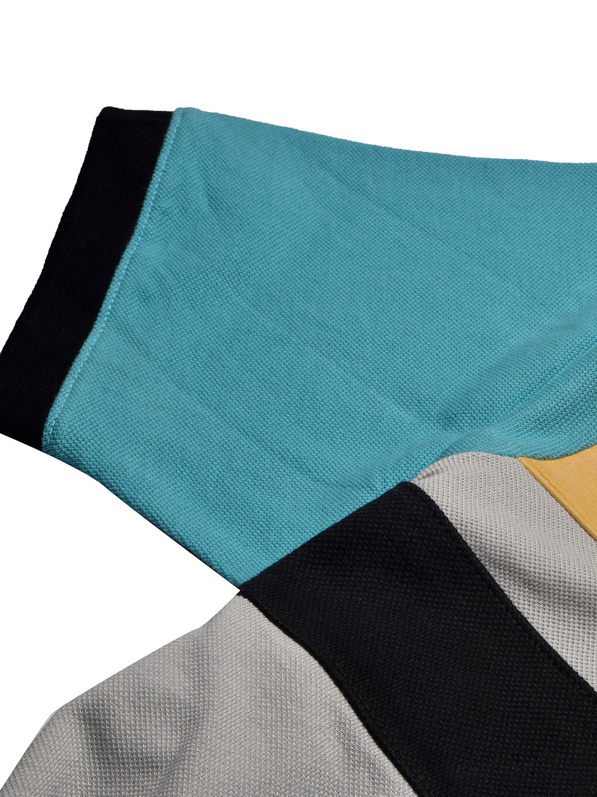 NXT Summer Polo Shirt For Men-Grey with Black, Yellow & Sky Stripe-BE740/BR12990