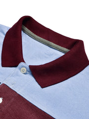 NXT Summer Polo Shirt For Men-Grey with Green & Maroon Stripe-BE710/BR12963