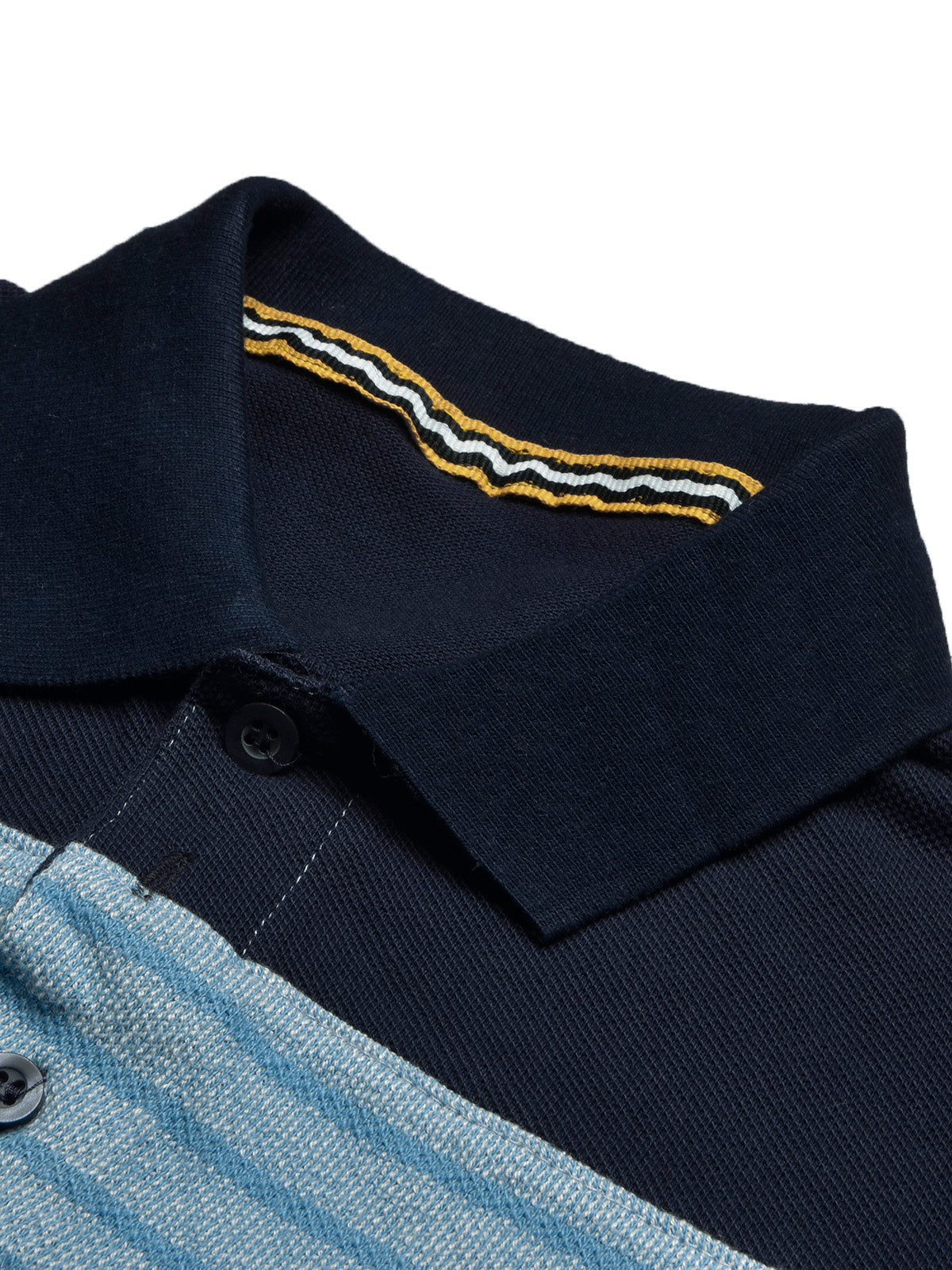 NXT Summer Polo Shirt For Men-Smoke Sky with Navy & Blue Stripe-BE705/BR12958