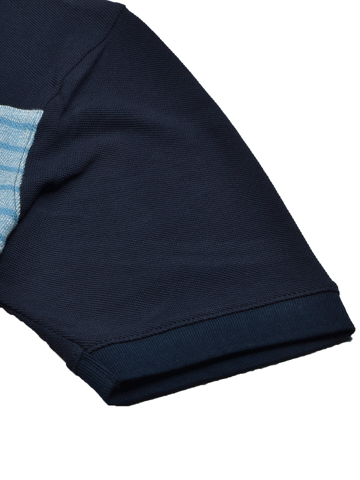 NXT Summer Polo Shirt For Men-Smoke Sky with Navy & Blue Stripe-BE705/BR12958