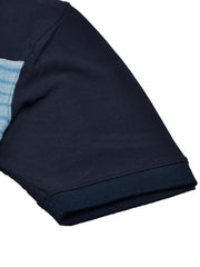 NXT Summer Polo Shirt For Men-Smoke Sky with Navy & Blue Stripe-BE705/BR12958