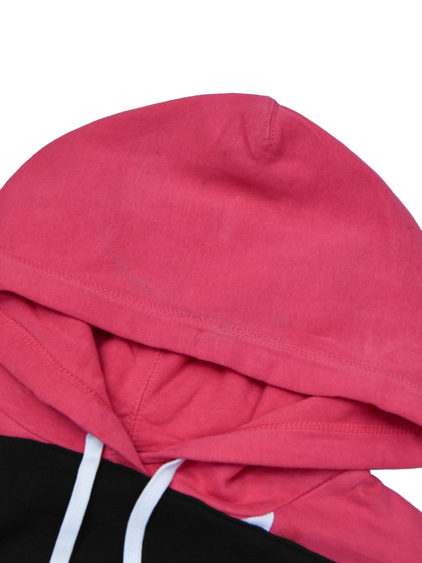 Next Fleece Pullover Hoodie For Men-Pink with Black Panel-BE188