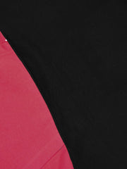 Next Fleece Pullover Hoodie For Men-Pink with Black Panel-BE188