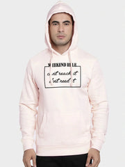 Wound UP Fleece Pullover Hoodie For Men-Light Pink-SP328