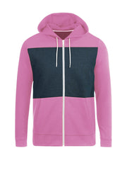 Next Fleece Zipper Hoodie For Men-Pink with Navy Panel-SP504