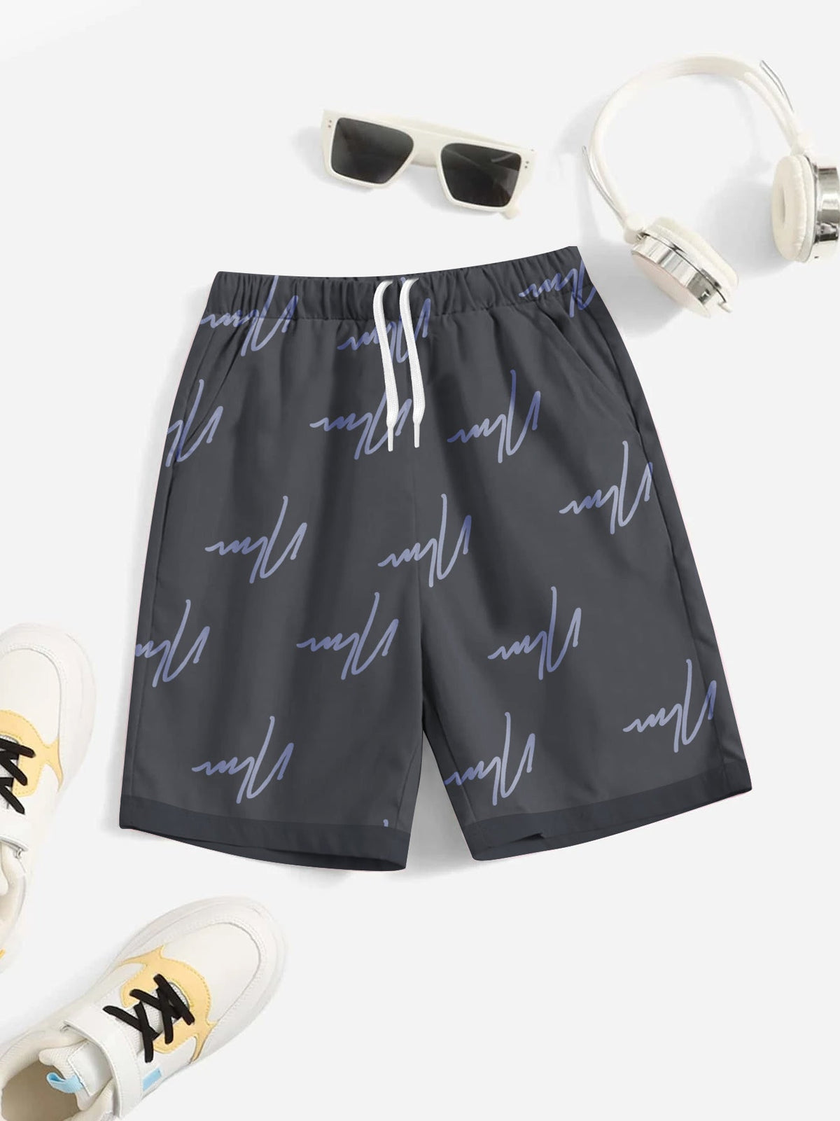 Next Single Jersey Short For Kids-Slate Grey-BR13454