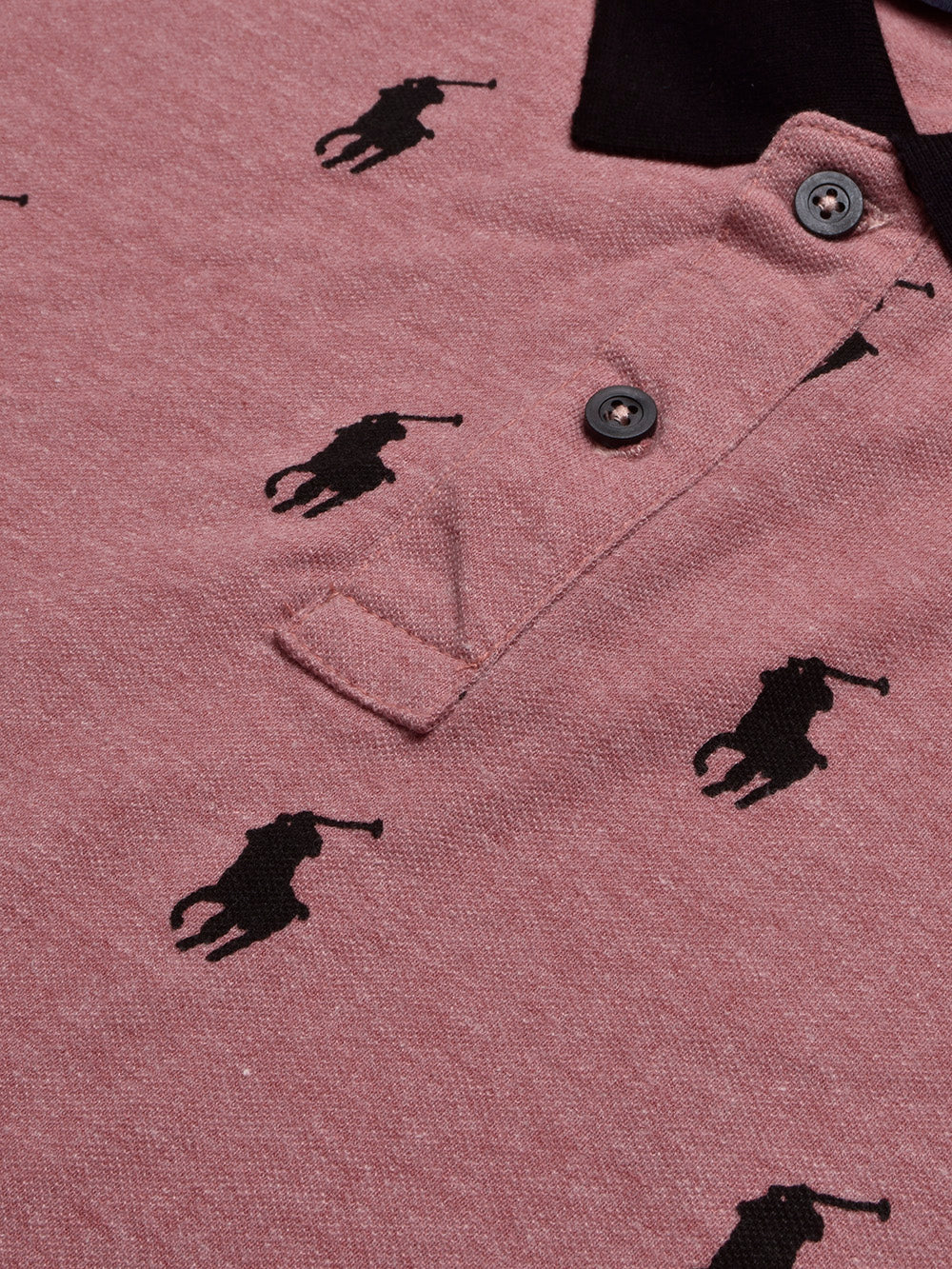 PRL Summer Polo Shirt For Men-Carrot Red Melange-BE770/BR13017