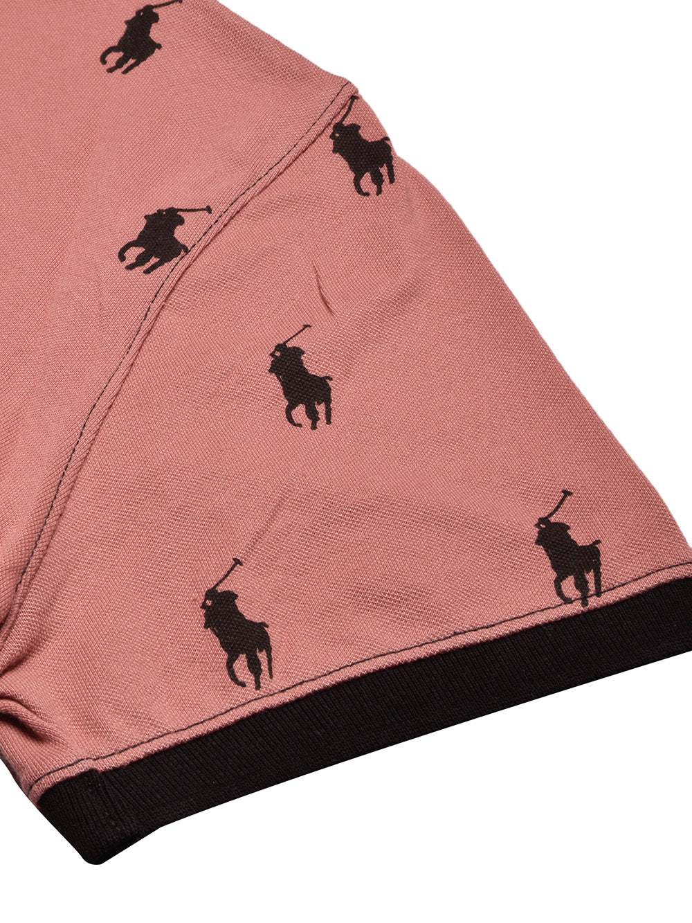 PRL Summer Polo Shirt For Men-Carrot Red with Allover Print-BE751/BR12999