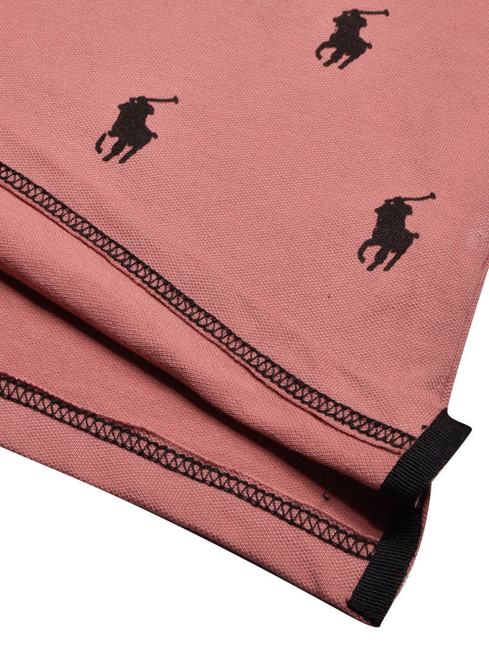 PRL Summer Polo Shirt For Men-Carrot Red with Allover Print-BE751/BR12999