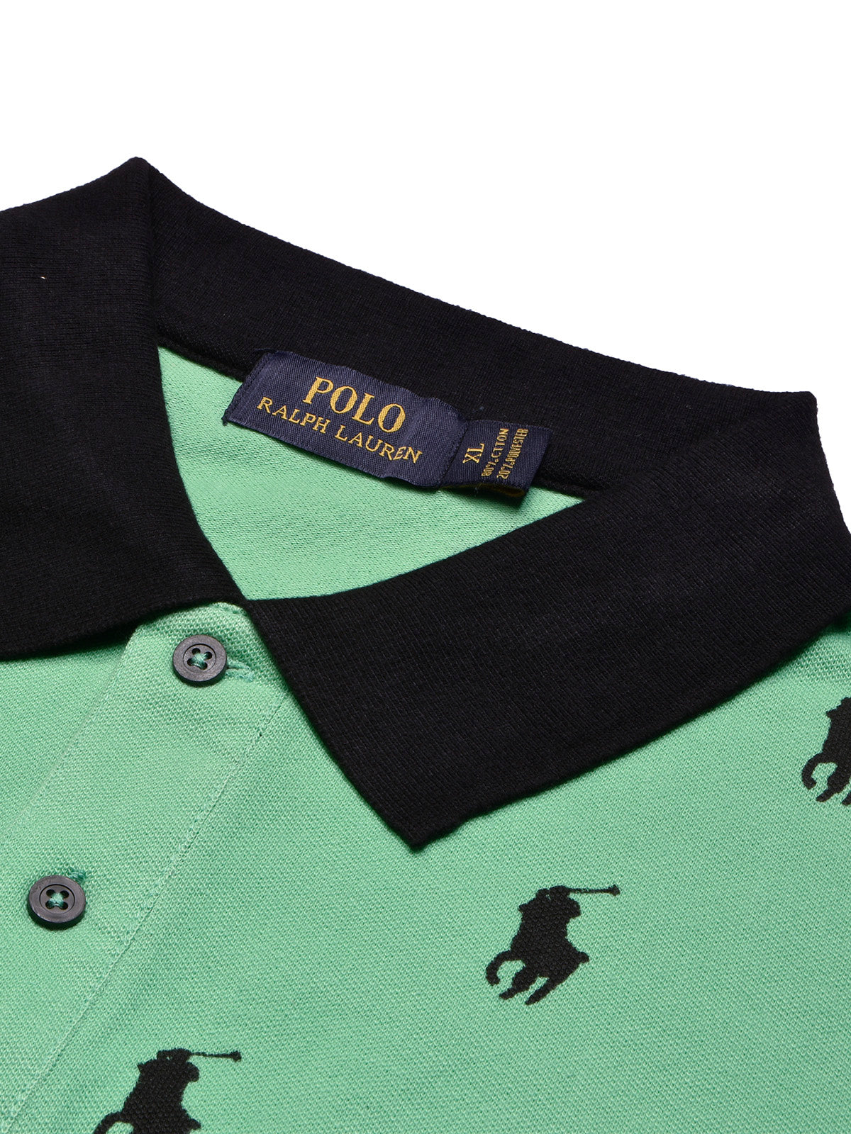 PRL Summer Polo Shirt For Men-Light Green with Allover Print-BE750/BR12998