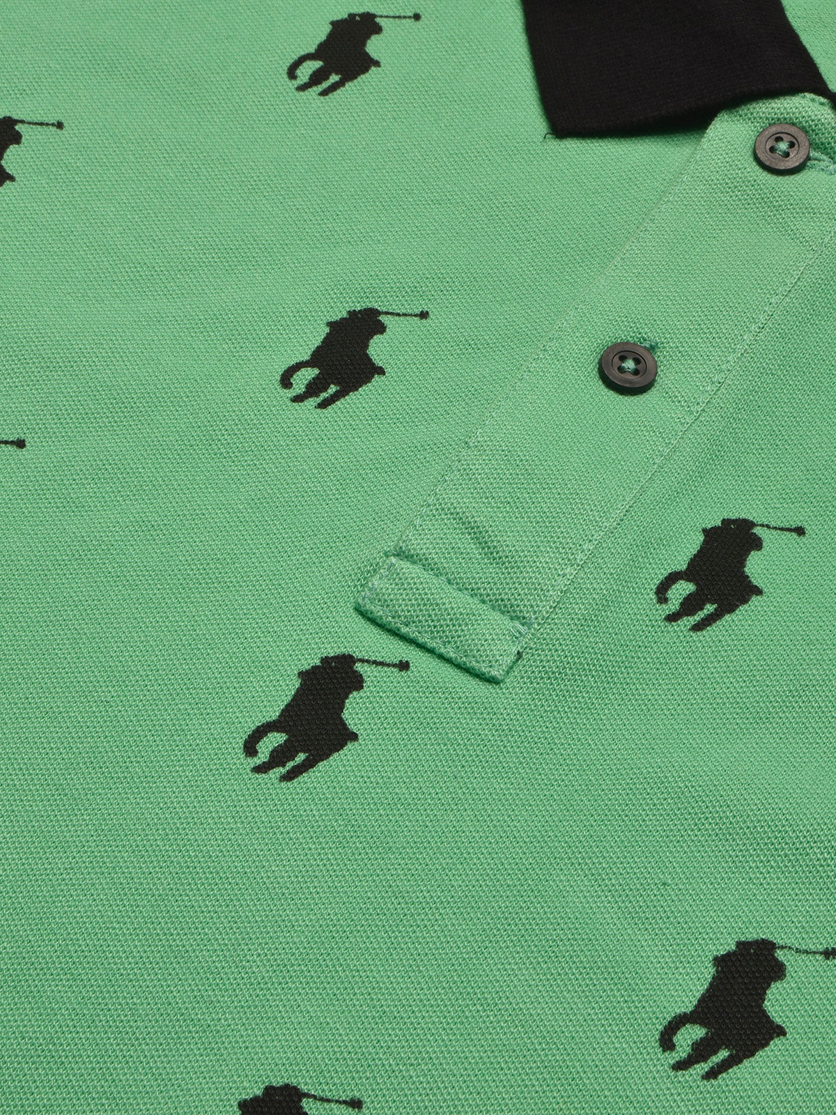 PRL Summer Polo Shirt For Men-Light Green with Allover Print-BE750/BR12998