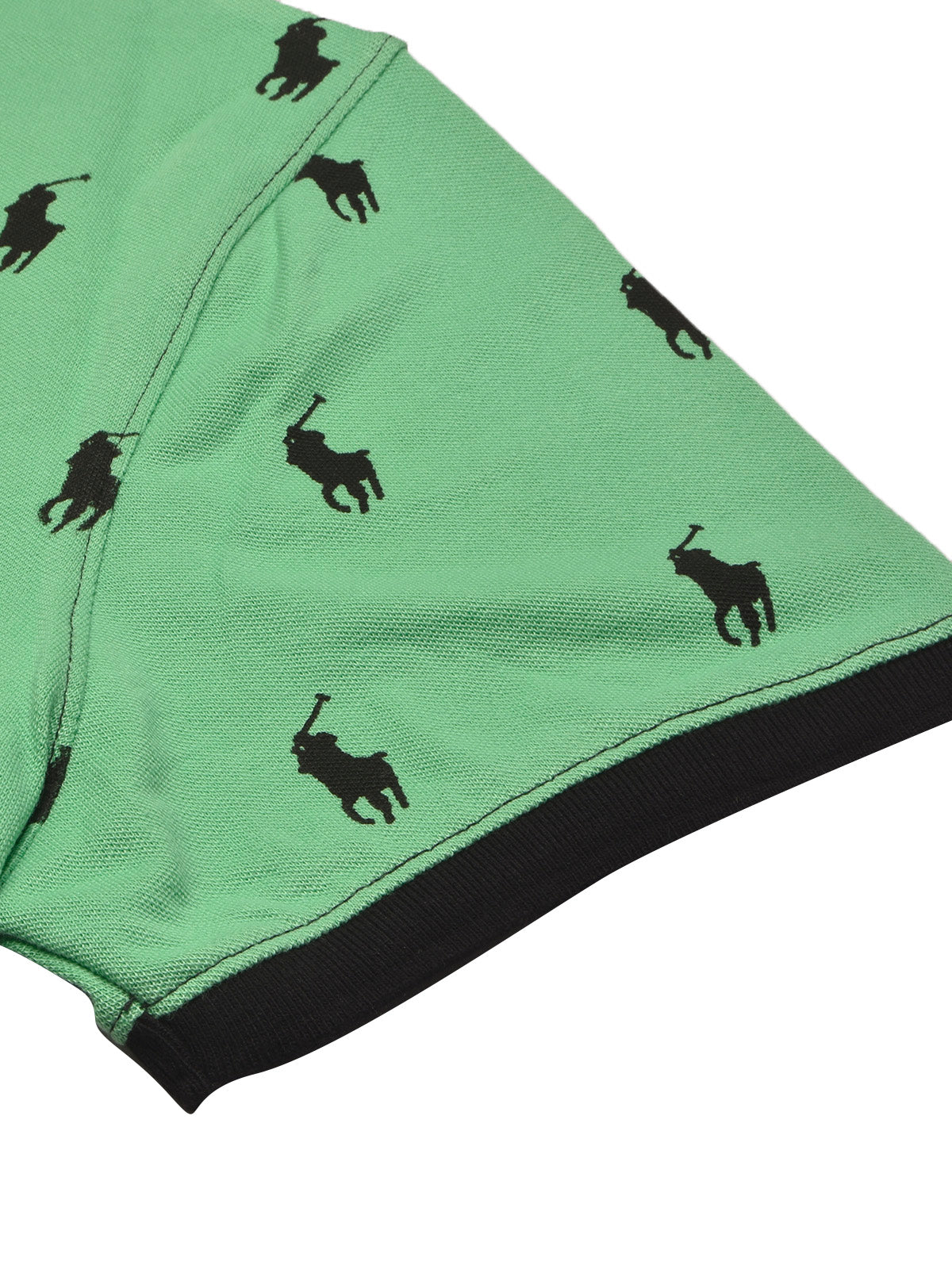 PRL Summer Polo Shirt For Men-Light Green with Allover Print-BE750/BR12998