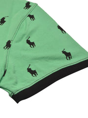 PRL Summer Polo Shirt For Men-Light Green with Allover Print-BE750/BR12998